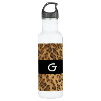 Leopard Print G monogram initials 710 Ml Water Bottle