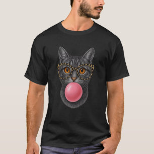 Leopard Print Glasses Cat Bubblegum Cute Retro Kit T-Shirt