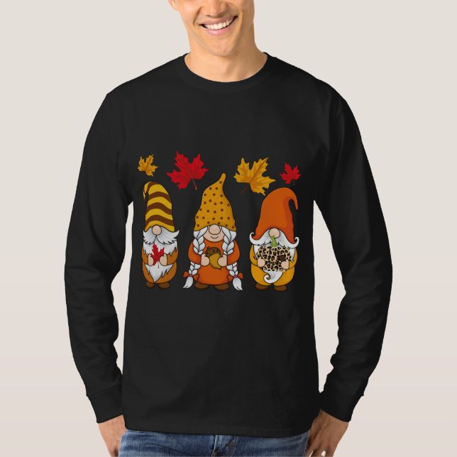 Leopard Print Gnomes Xmas Funny Christmas Gnome T-Shirt (Front)