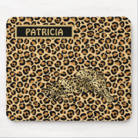 Leopard Print Gold Brown Funky Fun Name  