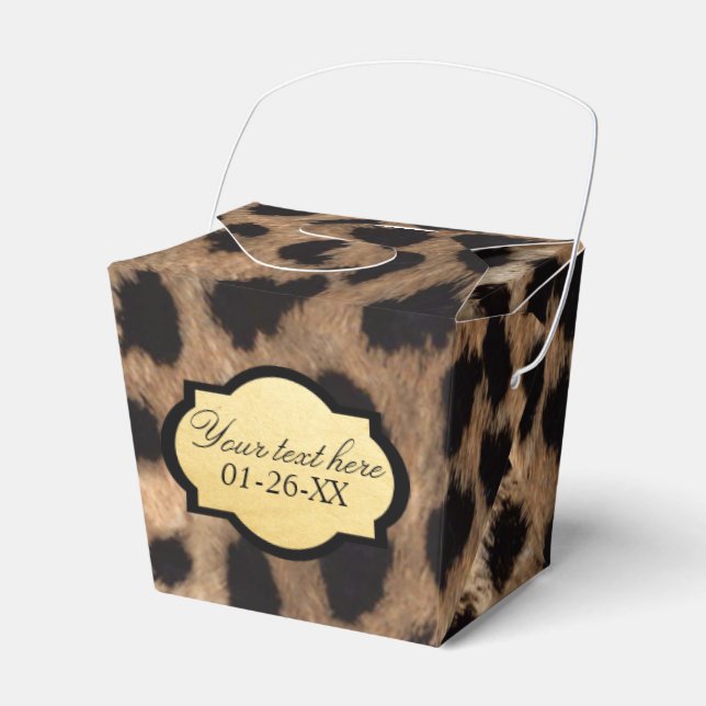 Leopard Print Gold Foil Take out Party Favour Boxe Box (Front Side)