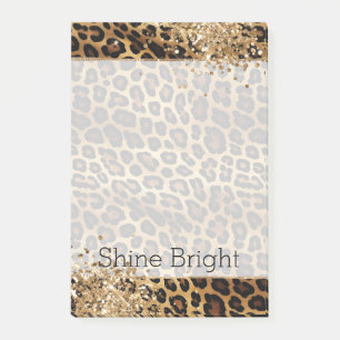 Leopard Print Gold Glitzy Sparkle Glitter  Post-it Notes
