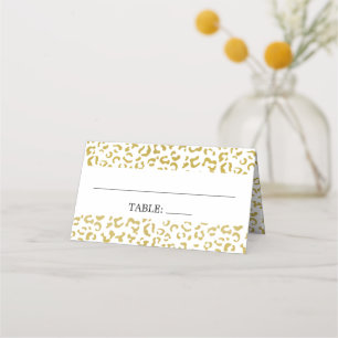 Leopard Print, Gold Leopard, Animal Print, Wedding Place Card