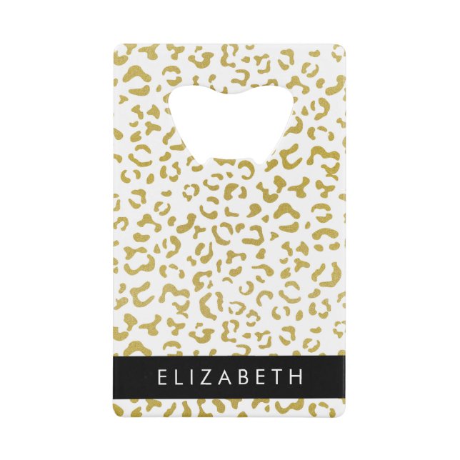 Leopard Print, Gold Leopard, Glitter, Your Name (Front)
