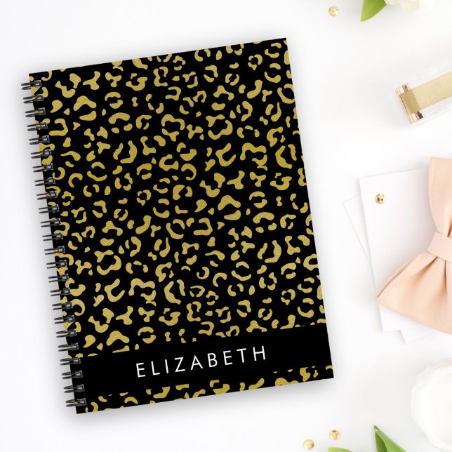 Leopard Print, Gold Leopard, Glitter, Your Name Planner (Creator Uploaded)