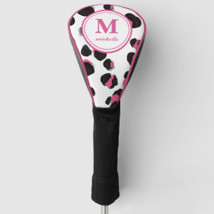 LEOPARD PRINT Golf   personalised NAME monogram  Head Cover