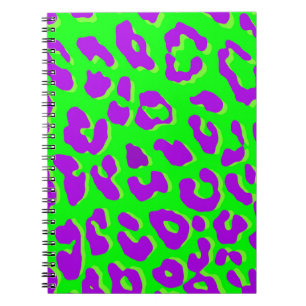 Leopard Print Green Purple Notebook