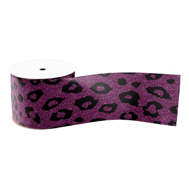 Leopard print grosgrain ribbon (Spool)
