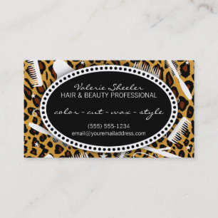 Leopard Print Hair & Beauty Appointment Card