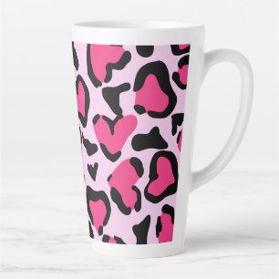 Leopard print, Hand-drawn Seamless watercolor Latte Mug