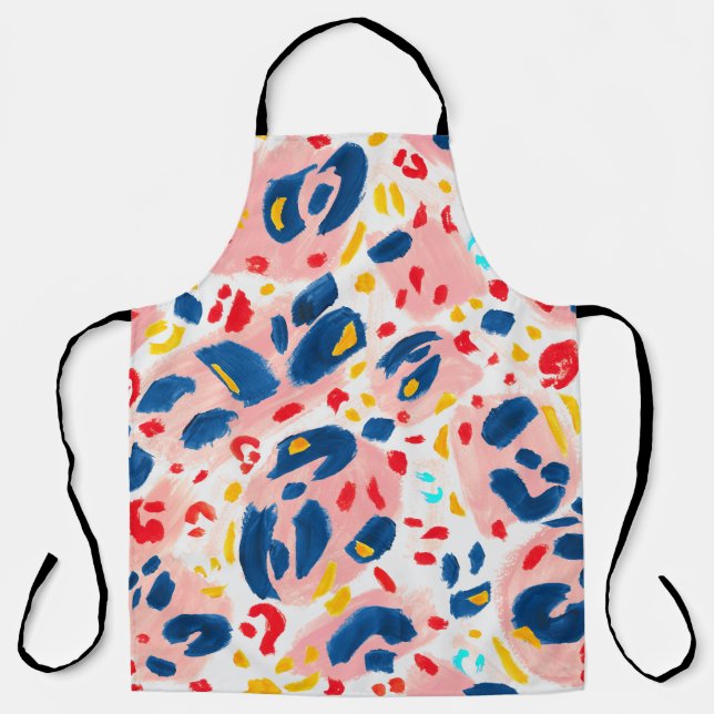 Leopard print: hand-painted watercolor. apron (Front)