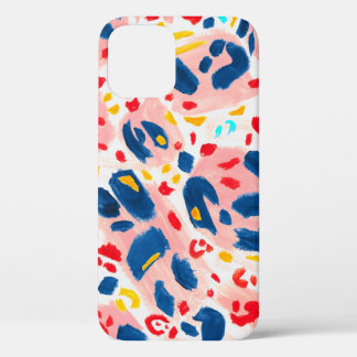 Leopard print: hand-painted watercolor. iPhone 12 case
