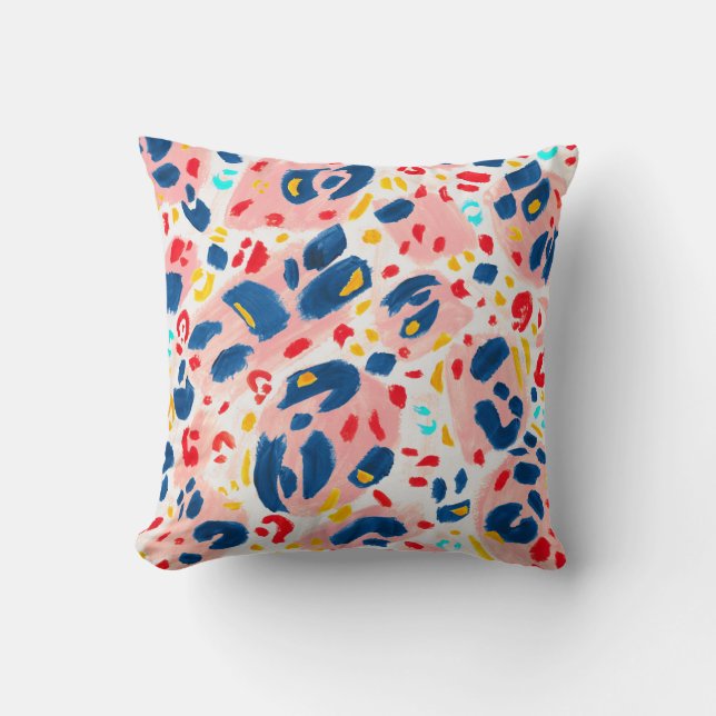 Leopard print: hand-painted watercolor. cushion (Front)