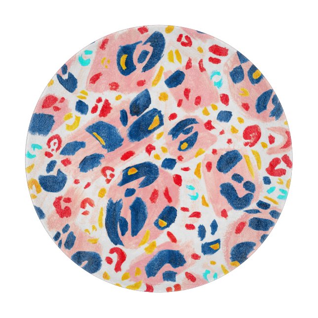 Leopard print: hand-painted watercolor. cutting board (Front)