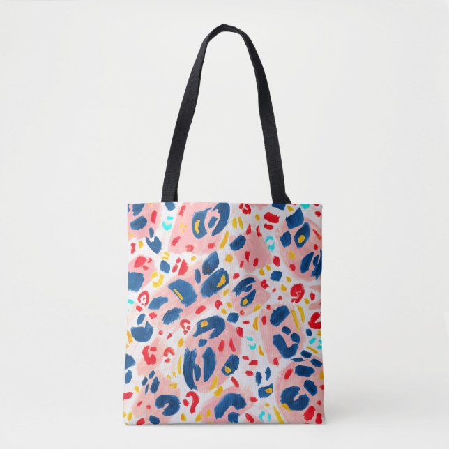 Leopard print: hand-painted watercolor. tote bag (Front)