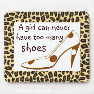 Leopard Print High Heel Shoes Mouse Pad