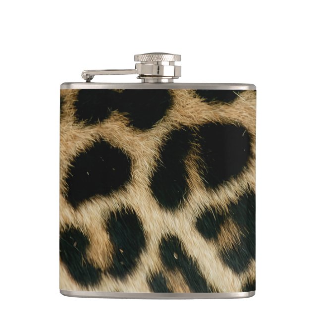 Leopard Print Hip Flask (Front)