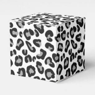 Leopard Print in Black and White with Grey Favour Box