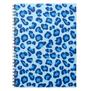 Leopard Print in Light Chambray to Dark Denim Blue Notebook