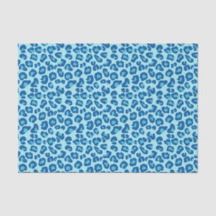 Leopard Print in Light Chambray to Dark Denim Blue Tissue Paper