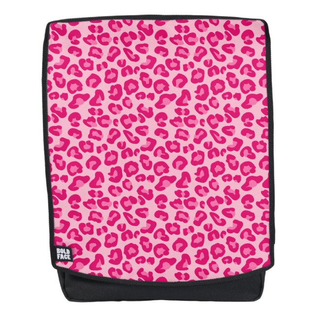 Leopard Print in Pastel Pink, Hot Pink and Fuchsia Backpack (Front)