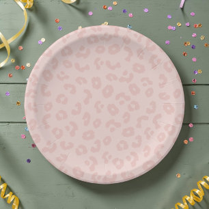 Leopard Print in Pink Paper Plate