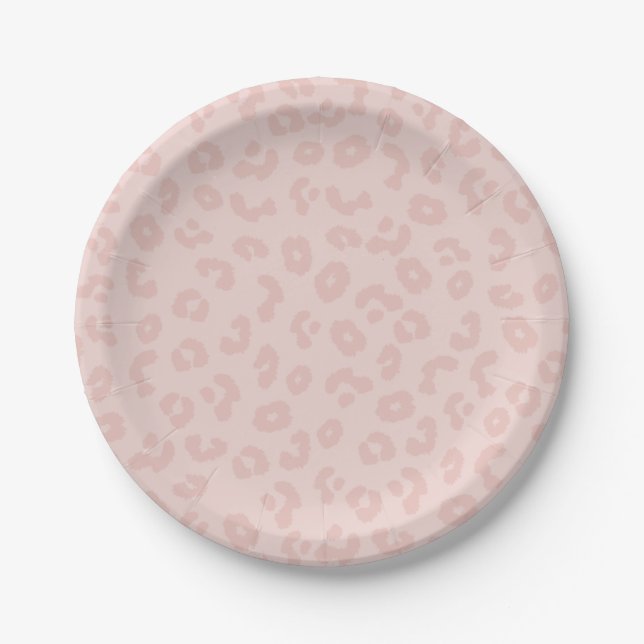 Leopard Print in Pink Paper Plate (Front)