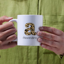 Leopard Print Initial a Lowercase and Name