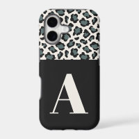 Leopard print initial typography bold modern chic