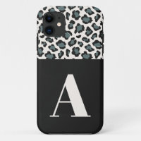 Leopard print initial typography bold modern chic