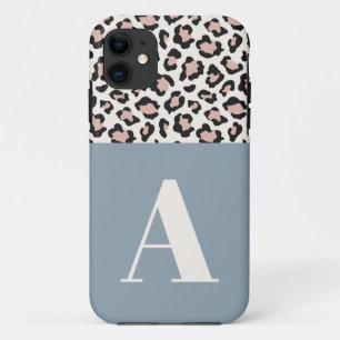 Leopard print initial typography bold modern chic Case-Mate iPhone case