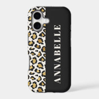 Leopard print initial typography bold modern gold