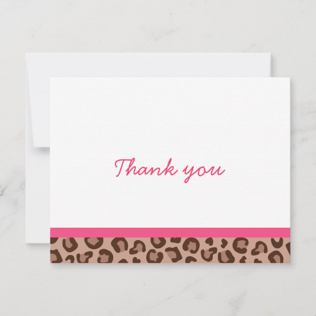 Leopard Print Jungle Thank You Note Cards (Front)
