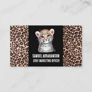 Leopard Print Kawaii Premier  Business Card