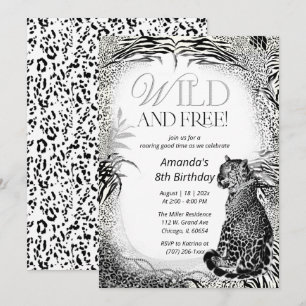 Leopard Print Kids Birthday Invitation