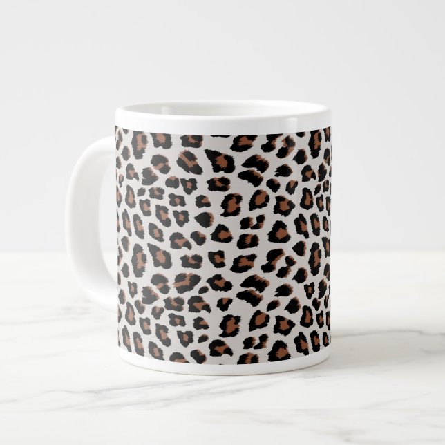 Leopard Print Large Coffee Mug (Front Left)