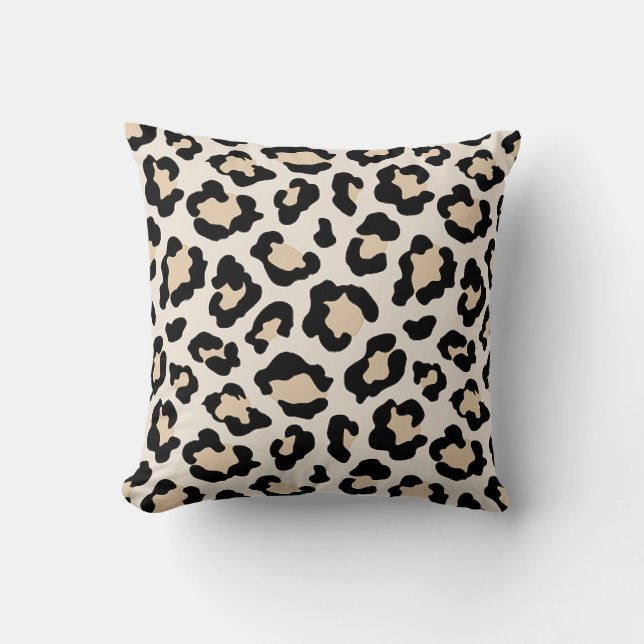 Leopard print lavender cushion (Front)
