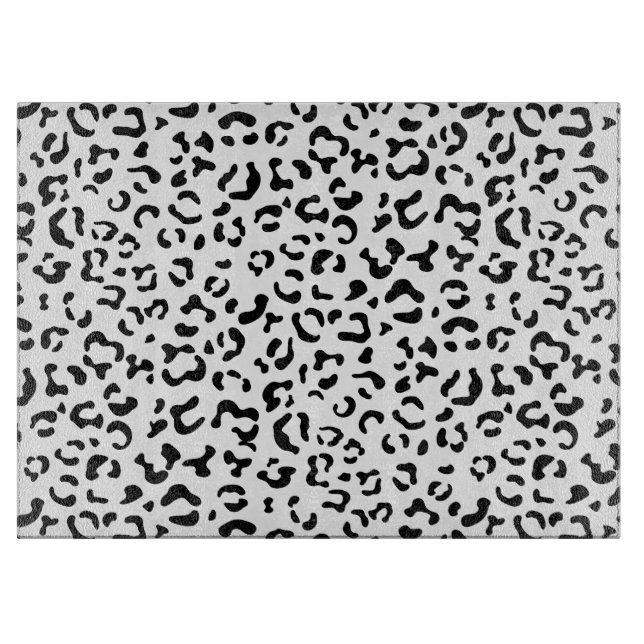 Leopard Print, Leopard Spots, Black And White Cutting Board (Front)