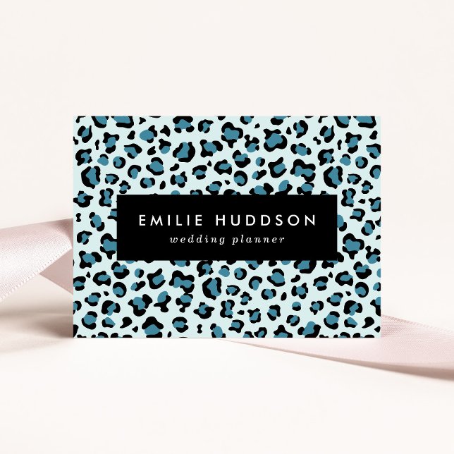 Leopard Print, Leopard Spots, Blue Leopard Business Card (Creator Uploaded)