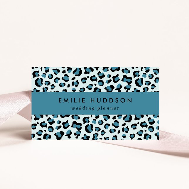 Leopard Print, Leopard Spots, Blue Leopard Business Card (Creator Uploaded)