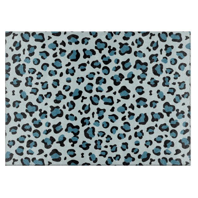 Leopard Print, Leopard Spots, Blue Leopard Cutting Board (Front)