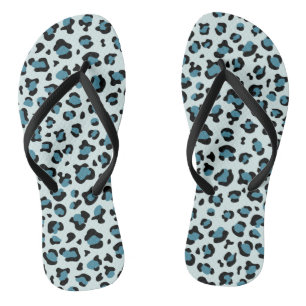 Leopard Print, Leopard Spots, Blue Leopard Jandals