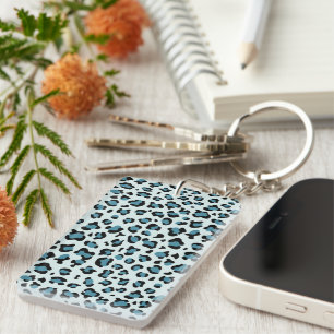 Leopard Print, Leopard Spots, Blue Leopard Key Ring