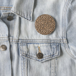 Leopard Print, Leopard Spots, Brown Leopard 6 Cm Round Badge