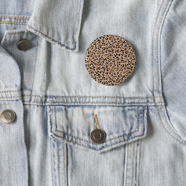 Leopard Print, Leopard Spots, Brown Leopard 6 Cm Round Badge (In Situ)