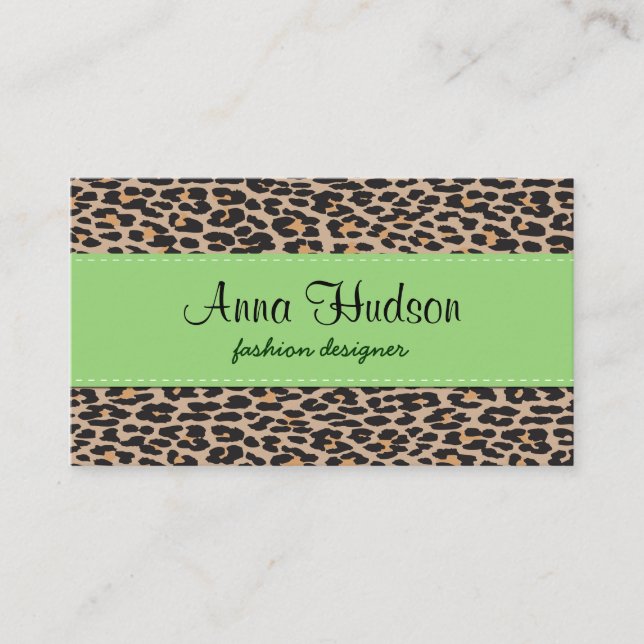 Leopard Print, Leopard Spots, Brown Leopard Business Card (Front)