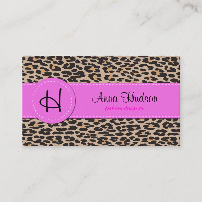 Leopard Print, Leopard Spots, Brown Leopard Business Card (Front)