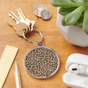 Leopard Print, Leopard Spots, Brown Leopard Key Ring