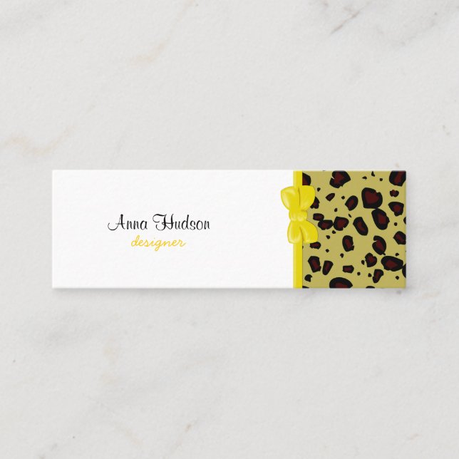 Leopard Print, Leopard Spots, Brown Leopard Mini Business Card (Front)