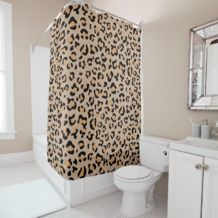 Leopard Print, Leopard Spots, Brown Leopard Shower Curtain